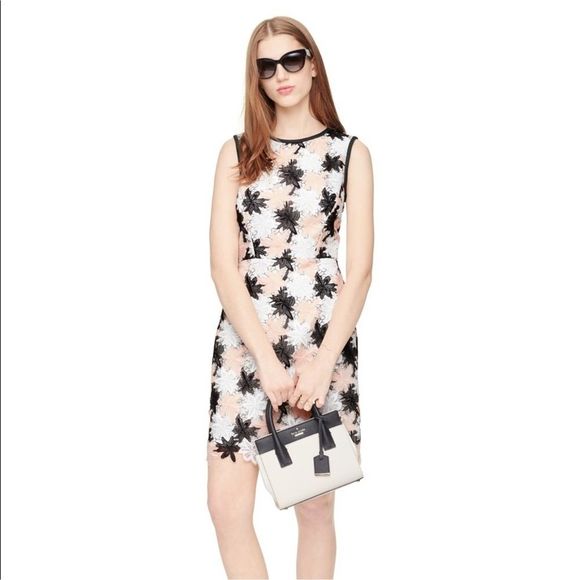 Kate Spade Tiger Lily Lace Dress‎ Floral Overlay Sheath Size 2 - Picture 1 of 10